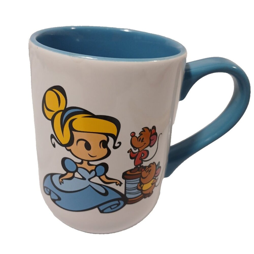 Disney Parks Lil Cinderalla Mice Castle Coffee Mug Tea Cup Preowned Unused Blue